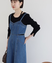 earth music&ecology | サイドカットデニムキャミワンピース(ワンピース)