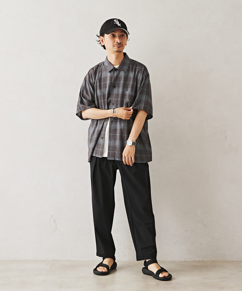 JOURNAL STANDARD relume（ジャーナルスタンダード　レリューム）の「Relume Jeans レーヨンチェック半袖シャツ（シャツ/ブラウス・メンズ・オレンジ/アイボリー/ネイビー・MEDIUM/LARGE）」の18枚目の写真