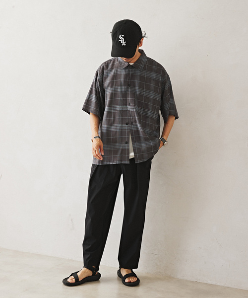 JOURNAL STANDARD relume（ジャーナルスタンダード　レリューム）の「Relume Jeans レーヨンチェック半袖シャツ（シャツ/ブラウス・メンズ・オレンジ/アイボリー/ネイビー・MEDIUM/LARGE）」の21枚目の写真