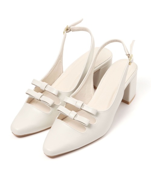 Heather（ヘザー）の「Wリボンミュールサンダル  133250（サンダル・レディース・オフホワイト/ブラック・M/L）」の20枚目の写真