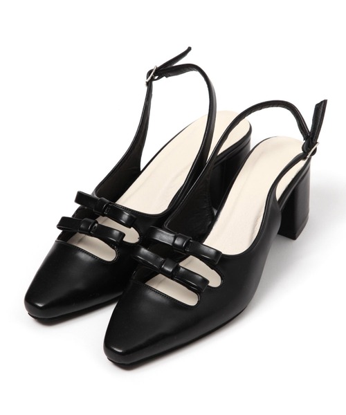 Heather（ヘザー）の「Wリボンミュールサンダル  133250（サンダル・レディース・オフホワイト/ブラック・M/L）」の21枚目の写真