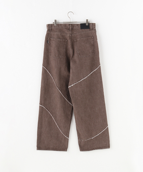 JIEDA（ジエダ）の「JieDa COLOR DISTORTED DENIM PANTS　JIE-24W-PT05（デニムパンツ・メンズ・ブラウン・1/2）」の7枚目の写真