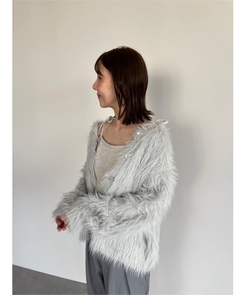 ロングシャギーニットカーディガン（カーディガン/ボレロ）｜titivate