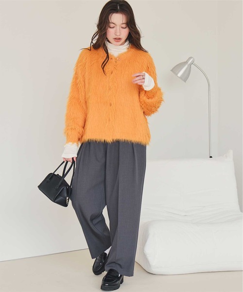 ロングシャギーニットカーディガン（カーディガン/ボレロ）｜titivate