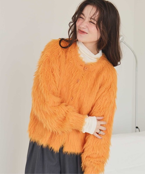 ロングシャギーニットカーディガン（カーディガン/ボレロ）｜titivate