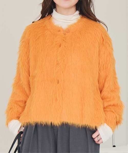 ロングシャギーニットカーディガン（カーディガン/ボレロ）｜titivate