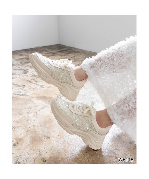 【セール】2WAY ビジューツイードスニーカー（スニーカー）｜RANDA（ランダ）