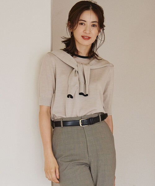 【セール】【洗える】サステナブルウール 半袖 ニット（ニット/セーター）｜23区（ニジュウサンク）