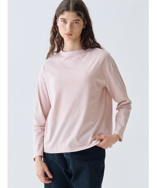 handvaerk(ハンドバーク)の「handvaerk | 60/2 ボトルネック長袖Tシャツ WOMEN(Tシャツ/カットソー・レディース・ピンク/ホワイト/ダークブラウン/ダークグレー/グレー系その他/ブラック・S)」の6枚目の写真