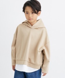 重ね着風 フード付き長袖Tシャツ