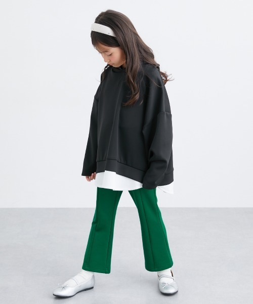 QUNTSTYLE（キュントスタイル）の「重ね着風 フード付き長袖Tシャツ（Tシャツ/カットソー・キッズ・ベージュ/ブラック/カーキ・120/130/140/150/160/100/110/170）」の6枚目の写真