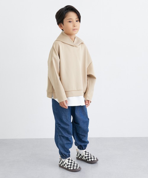 重ね着風 フード付き長袖Tシャツ（Tシャツ/カットソー）｜QUNTSTYLE