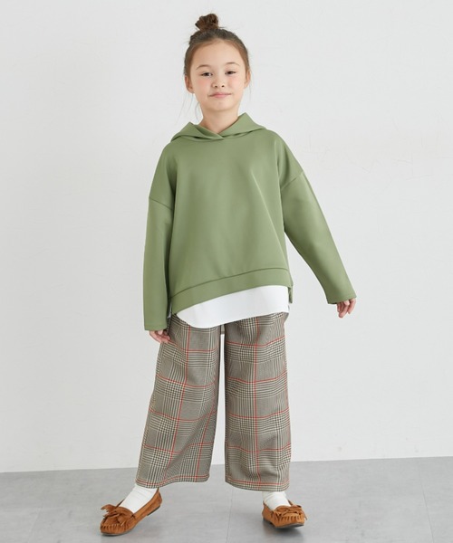 QUNTSTYLE（キュントスタイル）の「重ね着風 フード付き長袖Tシャツ（Tシャツ/カットソー・キッズ・ベージュ/ブラック/カーキ・120/130/140/150/160/100/110/170）」の19枚目の写真