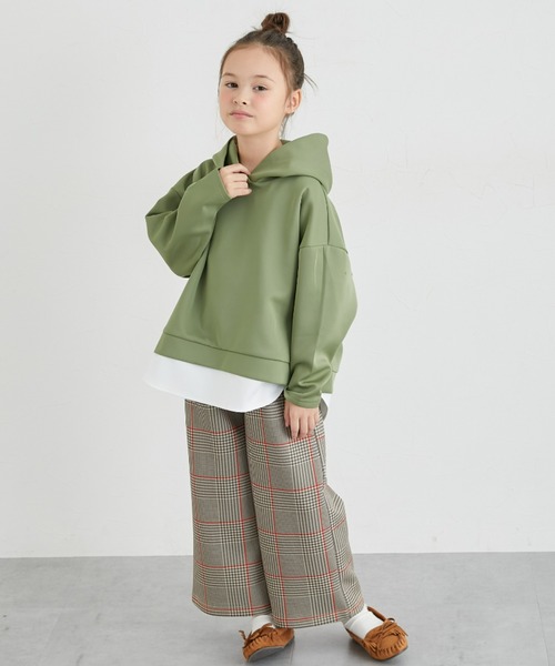 重ね着風 フード付き長袖Tシャツ（Tシャツ/カットソー）｜QUNTSTYLE