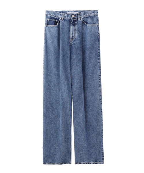 【セール】WASHED DENIM TUCKED WIDE JEANS（デニムパンツ）｜JOHN LAWRENCE SULLIVAN（ジョンローレンスサリバン）