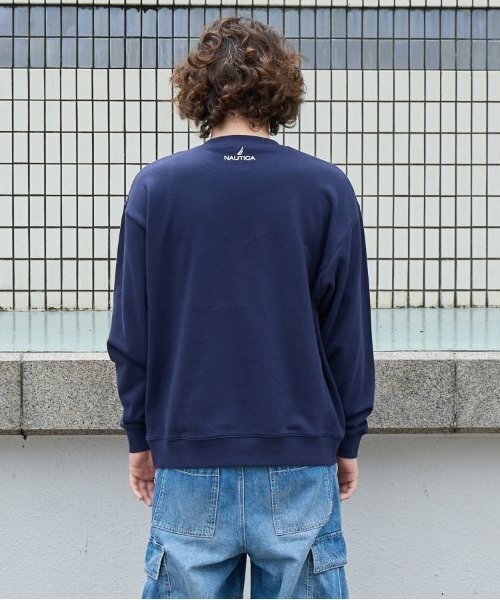 NAUTICA（ノーティカ）の「【大人向けサイズあり】【NAUTICA】フロントロゴアップリケトレーナー（スウェット・キッズ・グレー/ブラック/エメラルド/ネイビー・M/XL/L）」の6枚目の写真