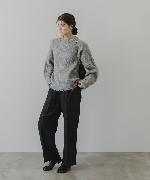 rectangle（レクタングル）の「ミックスカラーシャギーニット（ニット/セーター・レディース・グリーン系/オレンジ系/グレー系・FREE）」の5枚目の写真