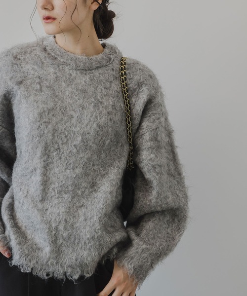 rectangle（レクタングル）の「ミックスカラーシャギーニット（ニット/セーター・レディース・グリーン系/オレンジ系/グレー系・FREE）」の6枚目の写真