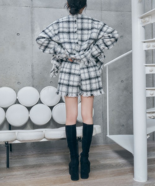 【セール】フリンジチェックショーパン（その他パンツ）｜ANDGEEBEE（アンジービー）