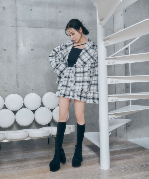 【セール】フリンジチェックショーパン（その他パンツ）｜ANDGEEBEE（アンジービー）