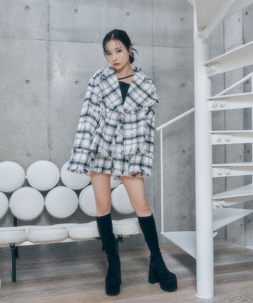 【セール】フリンジチェックショーパン（その他パンツ）｜ANDGEEBEE（アンジービー）