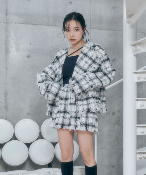 【セール】フリンジチェックショーパン（その他パンツ）｜ANDGEEBEE（アンジービー）