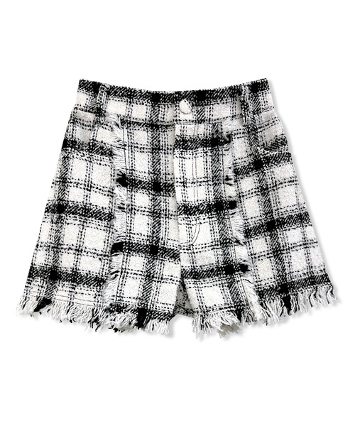 【セール】フリンジチェックショーパン（その他パンツ）｜ANDGEEBEE（アンジービー）