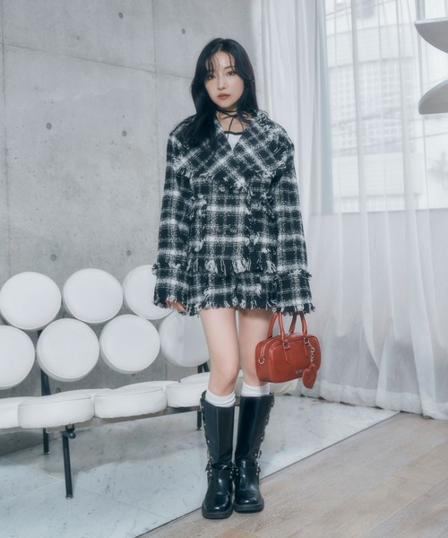 【セール】フリンジチェックショーパン（その他パンツ）｜ANDGEEBEE（アンジービー）