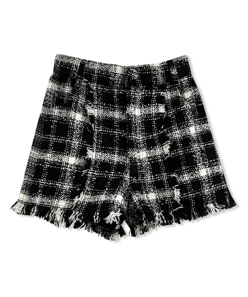 【セール】フリンジチェックショーパン（その他パンツ）｜ANDGEEBEE（アンジービー）