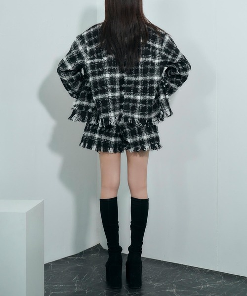 【セール】フリンジチェックショーパン（その他パンツ）｜ANDGEEBEE（アンジービー）