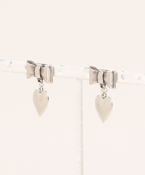 【セール】【OtroAccesorio】ribbon heart chain pierce リボンハートピアス（ピアス（両耳用））｜OtroAccesorio（オトロアクセソリオ）