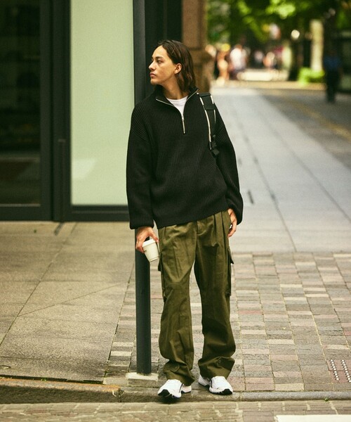 現行モデル★BRIEFING　ボアハーフジップ（リラックスフィット）【S】 セール】限定展開 リラックスフィット 畦編み ハーフジップ ニット