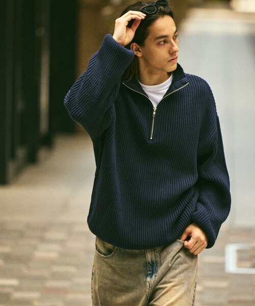 本日のみ値下げ美品アーペーセー　フリークスストア別注　ハーフジップ A.P.C.とタッグを組んで仕上げた、FREAK'S STORE別注の