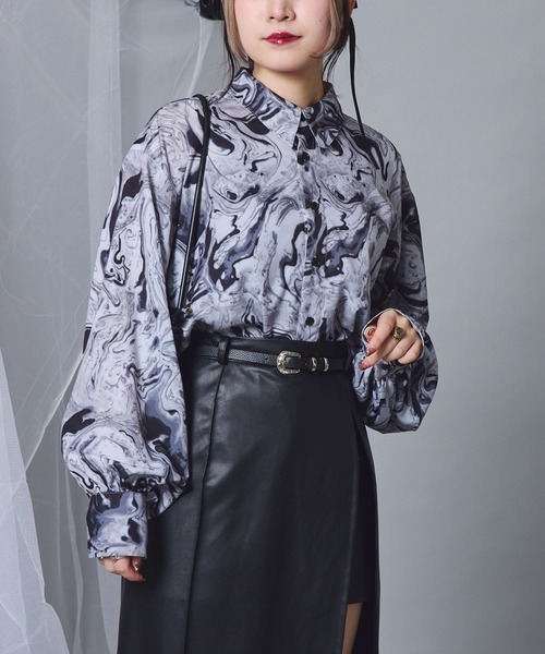 Mavie..7】《新色登場》柄シャツ（シャツ/ブラウス）｜Mavie..7