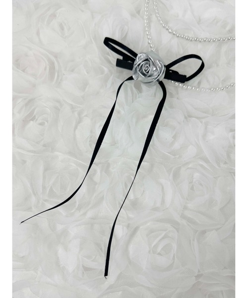 PHILLY(フィリー)の「【PHILLY】ミニローズリボンピン(ヘアピン・レディース・シルバー/ブラック・FREE)」の2枚目の写真