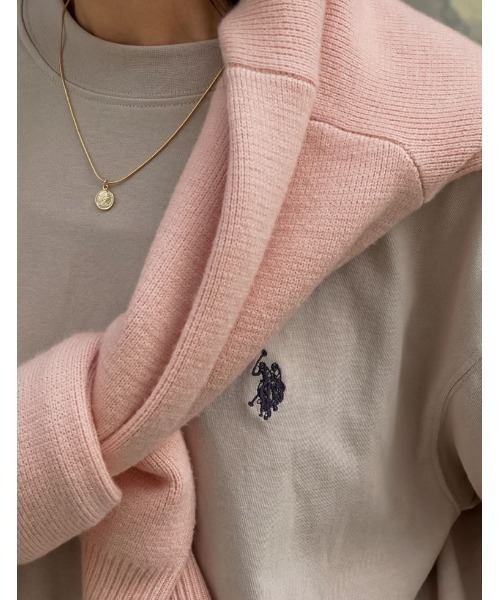 U.S. POLO ASSN.（ユーエスポロアッスン）の「[U.S. POLO ASSN.][別注][大きいサイズ有]ユニセックスワンポイント刺繍長袖Tシャツ（Tシャツ/カットソー・レディース・ネイビー/アイボリー/オートミール・MEDIUM/LARGE/X-LARGE）」の6枚目の写真