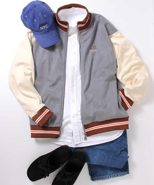 【セール】【CONVERSE/コンバース】フェイクスウェード裏ボアZIPスタント（スタジャン）｜CONVERSE（コンバース）