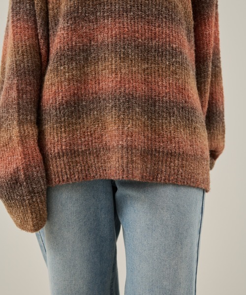 Auntie Rosa(アンティローザ)の「【karin】グラデーションオーバールーズニット(ニット/セーター・レディース・オレンジ/イエロー・FREE)」の12枚目の写真