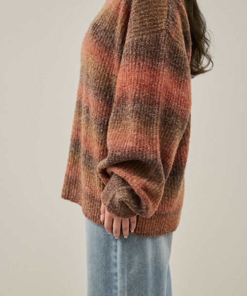 Auntie Rosa(アンティローザ)の「【karin】グラデーションオーバールーズニット(ニット/セーター・レディース・オレンジ/イエロー・FREE)」の13枚目の写真