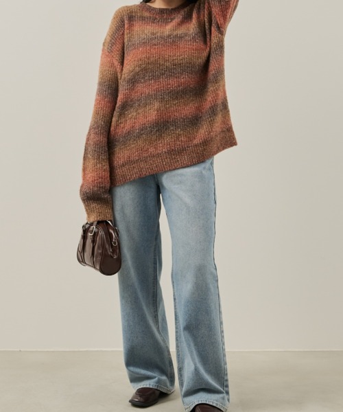 Auntie Rosa(アンティローザ)の「【karin】グラデーションオーバールーズニット(ニット/セーター・レディース・オレンジ/イエロー・FREE)」の8枚目の写真