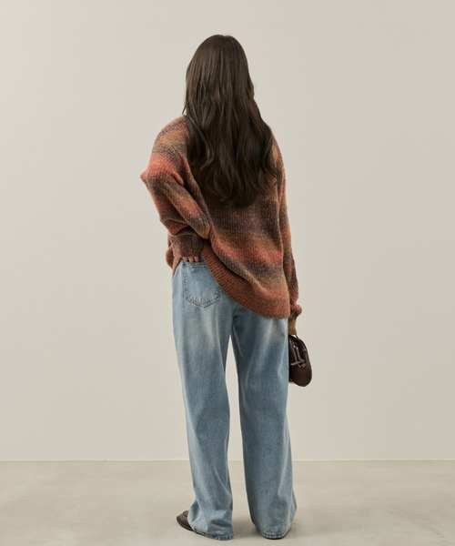 Auntie Rosa(アンティローザ)の「【karin】グラデーションオーバールーズニット(ニット/セーター・レディース・オレンジ/イエロー・FREE)」の10枚目の写真