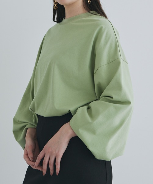 kiehtova（キエトヴァ）の「【kiehtova】BIG LONG TEE/ビッグ ロング ティー（Tシャツ/カットソー・レディース・ブラック/グレー/ホワイト/グリーン・FREE）」の4枚目の写真