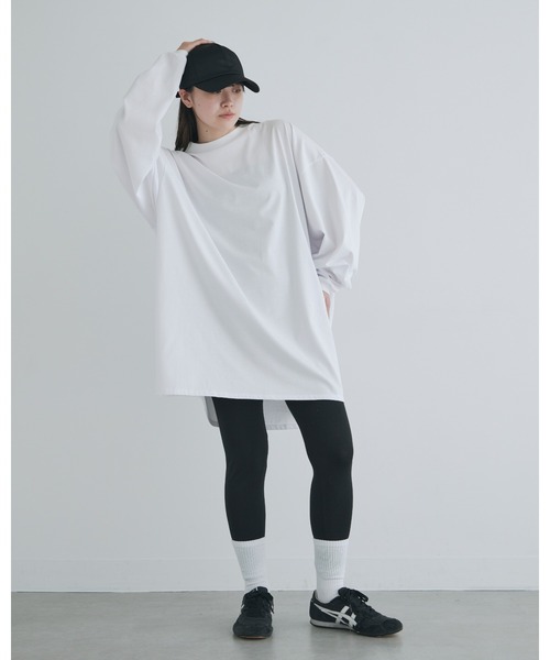 kiehtova（キエトヴァ）の「【kiehtova】BIG LONG TEE/ビッグ ロング ティー（Tシャツ/カットソー・レディース・ブラック/グレー/ホワイト/グリーン・FREE）」の10枚目の写真