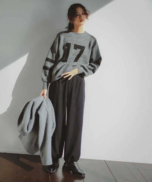 B:MING by BEAMS（ビーミングバイビームス）の「ナンバー ニット（ニット/セーター・レディース・ホワイト系その他5/グレー/ネイビー・ONE SIZE）」の4枚目の写真