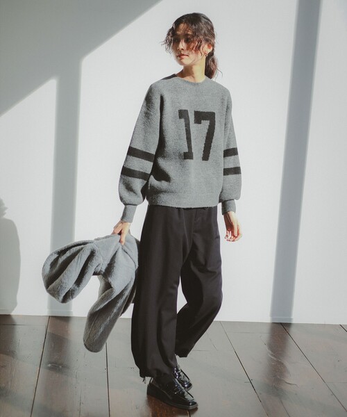 B:MING by BEAMS（ビーミングバイビームス）の「ナンバー ニット（ニット/セーター・レディース・ホワイト系その他5/グレー/ネイビー・ONE SIZE）」の5枚目の写真