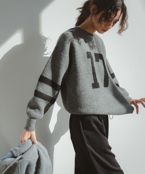 B:MING by BEAMS（ビーミングバイビームス）の「ナンバー ニット（ニット/セーター・レディース・ホワイト系その他5/グレー/ネイビー・ONE SIZE）」の6枚目の写真