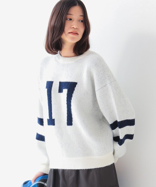 B:MING by BEAMS（ビーミングバイビームス）の「ナンバー ニット（ニット/セーター・レディース・ホワイト系その他5/グレー/ネイビー・ONE SIZE）」の9枚目の写真