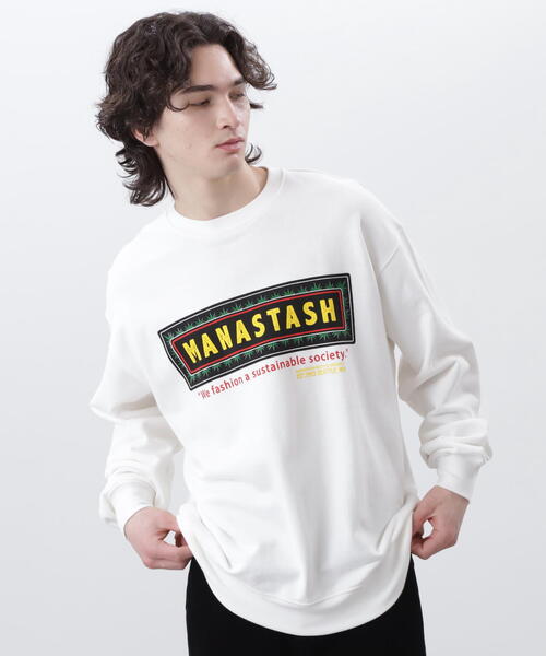 MANASTASH（マナスタッシュ）の「MANASTASH  CiTee SWEAT FRAME LOGO/シティスウェット フレームロゴ（スウェット・メンズ・ブラック/その他17/ホワイト・L/M/S/XL）」の2枚目の写真