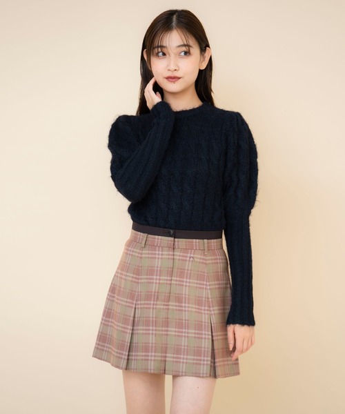 REDYAZEL(レディアゼル)の「ボックスタックチェックスカート(スカート・レディース・ブラウン/ネイビー/ベージュ・SMALL/MEDIUM)」の12枚目の写真