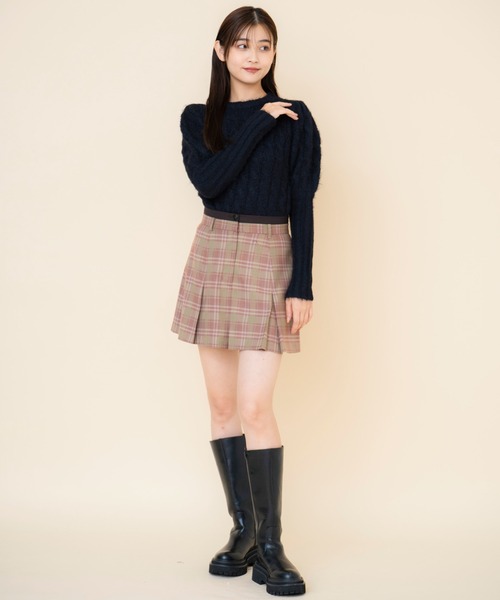 REDYAZEL(レディアゼル)の「ボックスタックチェックスカート(スカート・レディース・ブラウン/ネイビー/ベージュ・SMALL/MEDIUM)」の13枚目の写真